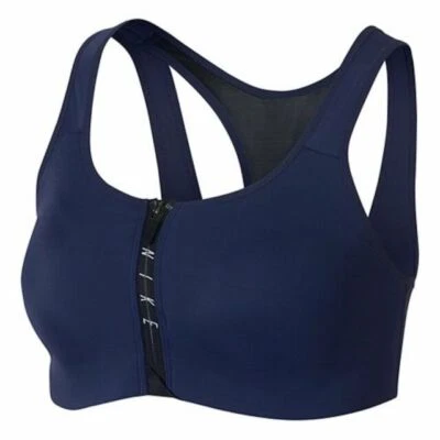 NEW NIKE PRO [M] Women ZIP Medium Support Gym Sports Bra-Dark Blue 858429-429 - Image 1 of 3