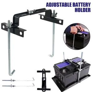 1pc Adjustable Car Storage Battery Holder Hold Down Stabilizer Metal Bracket Kit - Picture 1 of 14