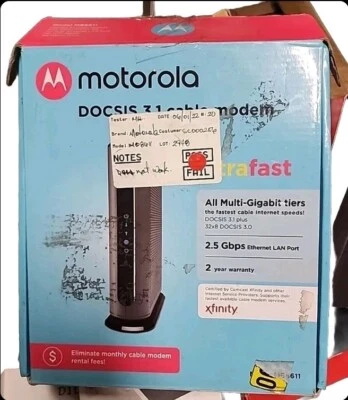 MOTOROLA Cable Modem MB7420 16x4 DOCSIS 3.0 DOES NOT WORK - FOR PARTS - REPAIR - Image 1 of 4