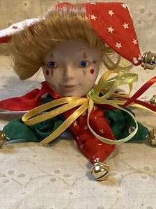 GORHAM RARE Porcelain Pierrot Mime MUSICIAN COURT JESTER CLOWN Christmas Ornamen - Picture 1 of 6