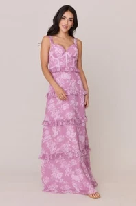 Vestido Floral Revelry Sloane de Gasa Talla 4 Dama de honor Invitada de Boda en Niveles - Imagen 1 de 9