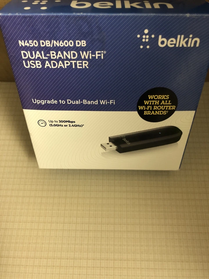 New   BELKIN N600 DB, Dual-Band Wi-fi, Wireless USB Adapter    free shipping - Image 1 of 3