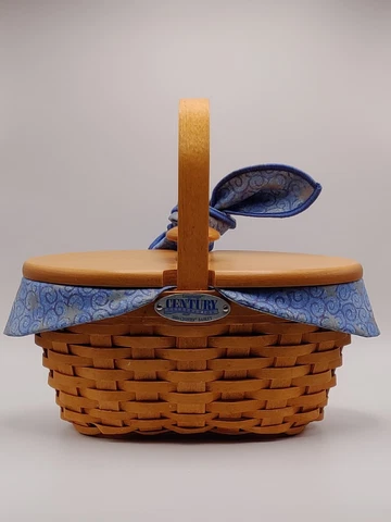Longaberger Century Celebration Cheers Basket 2000 w/ Lid, Liner & Protector Cover