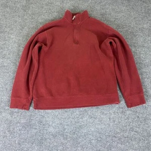 Orvis Red Cotton 1/4 Zip Sweatshirt Men's Size Medium Pullover Sweater *Wear - Picture 1 of 19