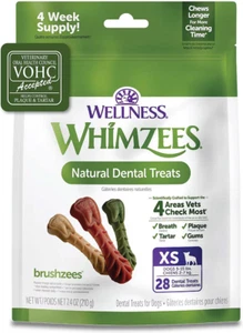 WHIMZEES by Wellness Brushzees Dental Chews Natural Grain-Free Dental Dog Treats - Picture 1 of 9