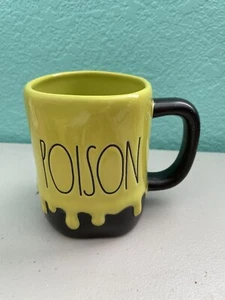 RAE DUNN "POISON" Mug, Black Green Drip Mug NEW - Picture 1 of 6