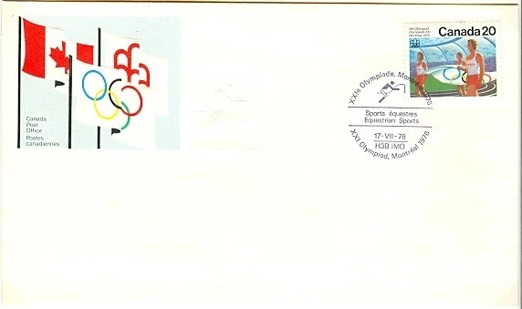 1976 Canada Post Olympics Special Embossed & Cancelled Equestrian Event Cover - Image 1 of 1
