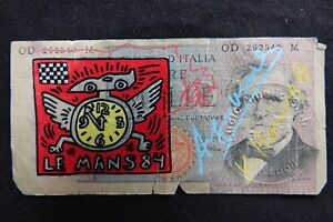 A. Warhol/K. Haring 1000 Lire  Banknote sign, skizziert, Zertifikat, limitiert!