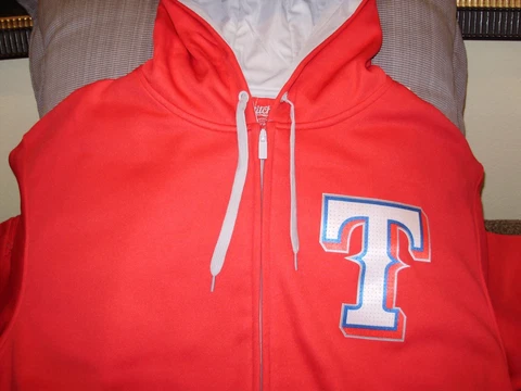 MLB Texas Rangers Stitches Red Full Zip Heavyweight Hoodie Jacket Men's 2XL Cover