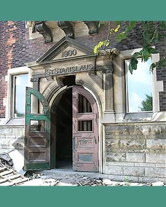 St. Stanislaus Roman Catholic Church Detroit School Door Ruins 8x10 Photo - Picture 1 of 1