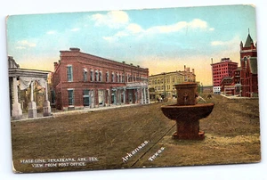 Texarkana Texas Arkansas State Line view from Post Office Postcard D347 - Picture 1 of 2