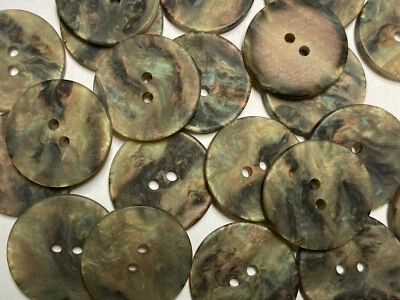 Italian Faux Abalone Rainbow Multi Color Button Matte Finish 15,18,23mm 7/8" 2h - Image 1 of 4