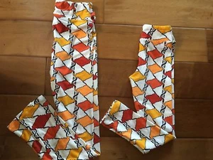Lularoe Holiday Halloween Leggings Ghost Orange White L/XL S/M Sibling Pair New - Picture 1 of 1