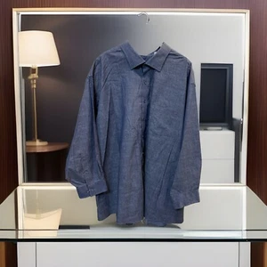 Michael Kors Shirt Mens 22-36/37 Button Down Tall Fit Airsoft Stretch Navy Plaid - Picture 1 of 6