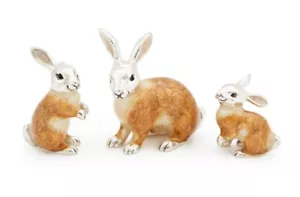 Saturno Silver and Enamel Rabbits - Fully Hallmarked Sterling Silver - Picture 1 of 2