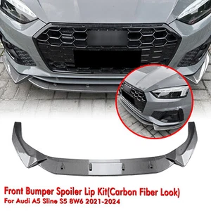 Car Front Bumper Spoiler Splitter Lip Kit For Audi A5 Sline S5 8W6 2021-2024 New - Bild 1 von 11