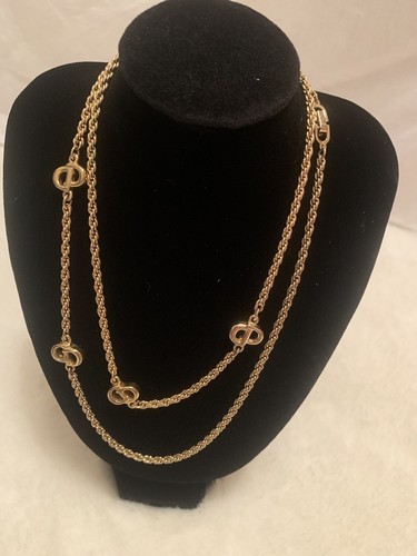 Collana Christian Dior vintage catena logo CD