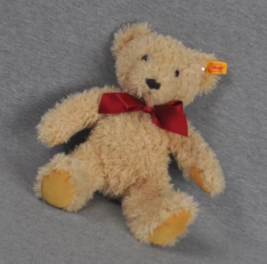 Steiff Teddy Bear 022593 Button In Ear Red Bow - Picture 1 of 8