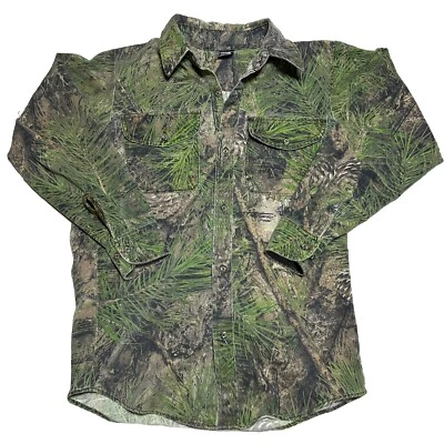 True Timber Outdoor Camouflage Camo Button Down Pine Spruce Large Hunting Shirt - Image 1 of 4