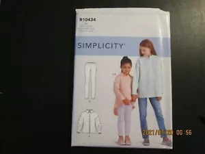 Simplicity Pattern #R10434 - GIRLS Shirt and Leggings - SZ 3-6 - UNCUT - Picture 1 of 2