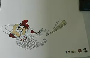 RARE - TAZ - LOONEY TUNES BASEBALL SERICEL - "DEVIL OF A HITTER" - MARK McGWIRE - Picture 1 of 5