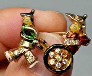 Broche vintage, rickshaw, asiáticos, orientales, sin firmar - Imagen 1 de 4