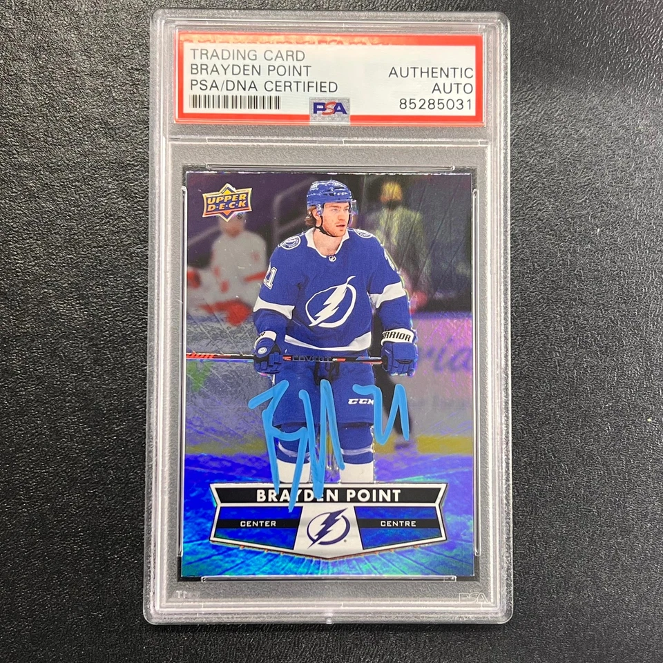 2022-23 Upper Deck Series One UD Portraits #P-5 Brayden Point Signed Card AUTO P - Image 1 of 2
