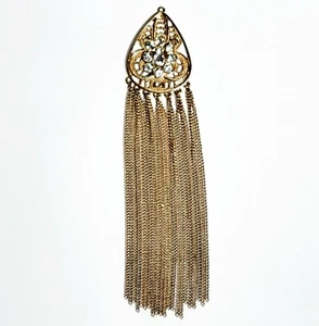 MCM Statement Tassel Pendant Gold Tone Crystal 1960s EUC! - Picture 1 of 7