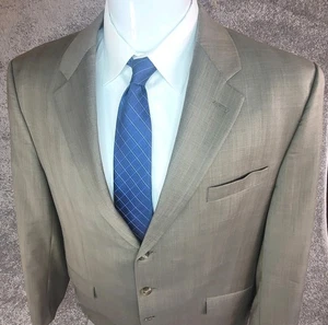 Ralph Lauren Herren Blazer 46 L grau blau kariert reine Laine Wolle Anzug Sakko Defekt - Bild 1 von 14