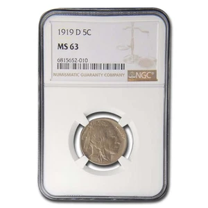 1919-D Buffalo Nickel MS-63 NGC - Picture 1 of 3
