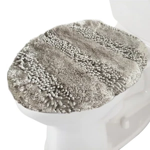 Cubierta de tapa de inodoro de baño de microfibra de chenilla suave Guojanfon, lavable a máquina... - Imagen 1 de 7