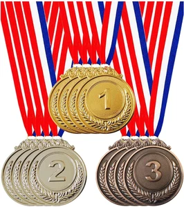 12 Pcs Gold Silver Bronze Medals 1St 2Nd 3Rd Place Metal Award Medals Olympic St - Picture 1 of 12