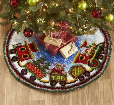 Herrschners Holiday Train Tree Skirt Latch Hook Kit - Image 1 of 4