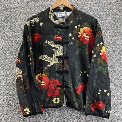 Chaqueta Top Chico's Design Asiática Grúa Floral Multicolor Japonesa Para Mujer Talla 3 Foto 1 de 4