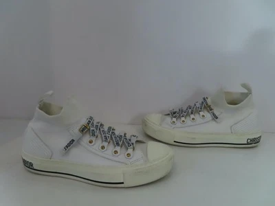 Christian Dior White Walk'n' Dior Canvas J'adior Mid Top Sneakers 38/US 8 - Image 1 of 4