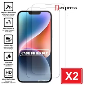 2x Tempered Glass Screen Protector For iPhone 16 15 14 13 12 Pro XS Max XR Plus - Picture 1 of 38