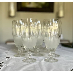 Conway by Toscany 24% Lead Crystal Iced Tea Glasses Discontinued Blown Glass Gob - Picture 1 of 13