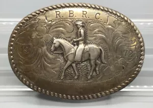 Sterling Silver Diablo 1972 R.B.R.C. Trophy Belt Buckle - Picture 1 of 4
