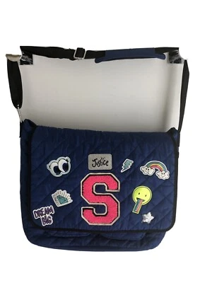 Justice Girls Royale Blue w Appliqué Messanger/ Laptop Bag 13" x 14" x 4" - Image 1 of 4