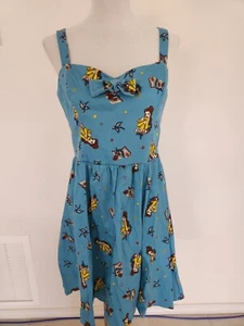 Hot Topic Disney Belle Beauty & Beast Blue Rockabilly Vintage Dress Size L - Picture 1 of 5