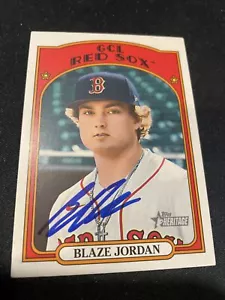 2021 Topps Heritage Minors Blaze Jordan Boston Red Sox Signed Auto RC #95 - Picture 1 of 6