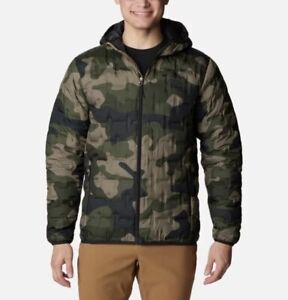 NWT Columbia Men's Delta Ridge Down Insulated Hooded Jacket Camo Puffy Size L