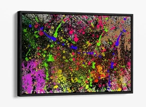 JACKSON POLLOCK 19 - TIEFFLOATER/FLOAT-EFFEKT GERAHMTER LEINWANDKUNSTDRUCK - SCHWARZ - Bild 1 von 12