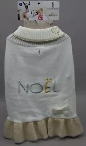 Christmas Ellen DeGeneres Noel White Sweater Dog Pet Coat Size Large 22-26 inch - Picture 1 of 2