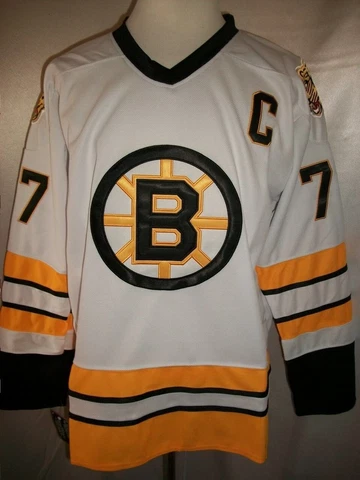 Ray Bourque Boston Bruins White & Yellow "1977-1981 Throwback" CCM NHL Jersey Cover