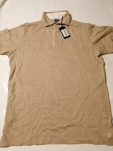 Boggi Milano Short Sleeve Pique Polo Shirt Beige Size M With Tags - Picture 1 of 7