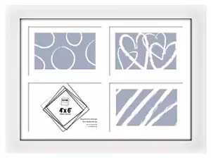 Multi Picture Frame Collage Aperture Photo Frames Holds 4 - 4"x 6" Photos White - Picture 1 of 4
