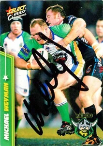 Signed 2007 CANBERRA RAIDERS NRL Card MICHAEL WEYMAN - Picture 1 of 2