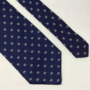 PAOLO SAVINI ITALY SILK TIE NAVY BLUE FOULARD SATIN 4" X 58" - Picture 1 of 3
