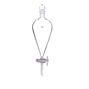 500ml 24/40 Lab Pyriform Separatory Funnel Pear Shape Drop Tube PTFE Stopcock - Picture 1 of 1